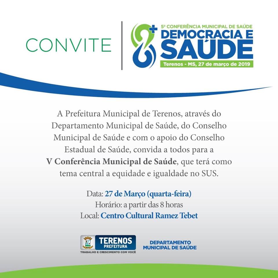 CONVITE: 5° Conferência Municipal de Saúde
