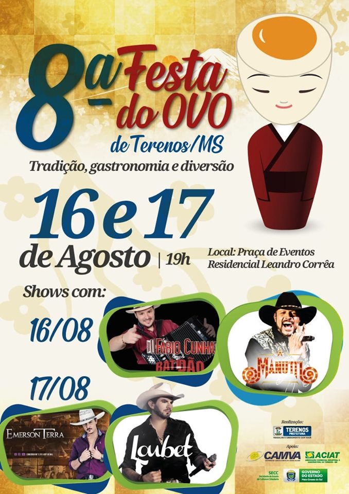 Em agosto, Prefeitura de Terenos realiza 8ª Festa do Ovo