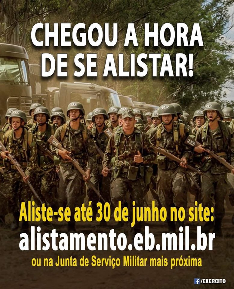 Alistamento até 30 de junho de 2019