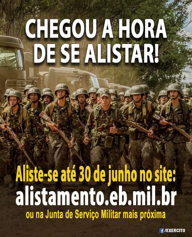 Alistamento até 30 de junho de 2019