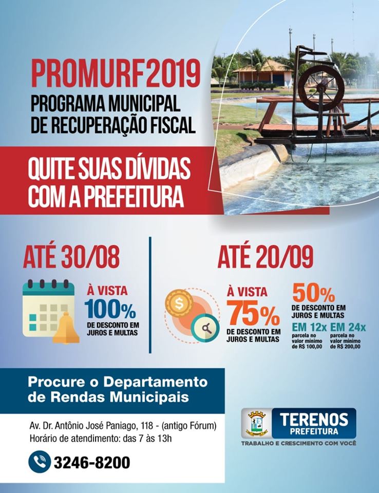 PROMURF 2019: Programa Municipal de Recuperação Fiscal