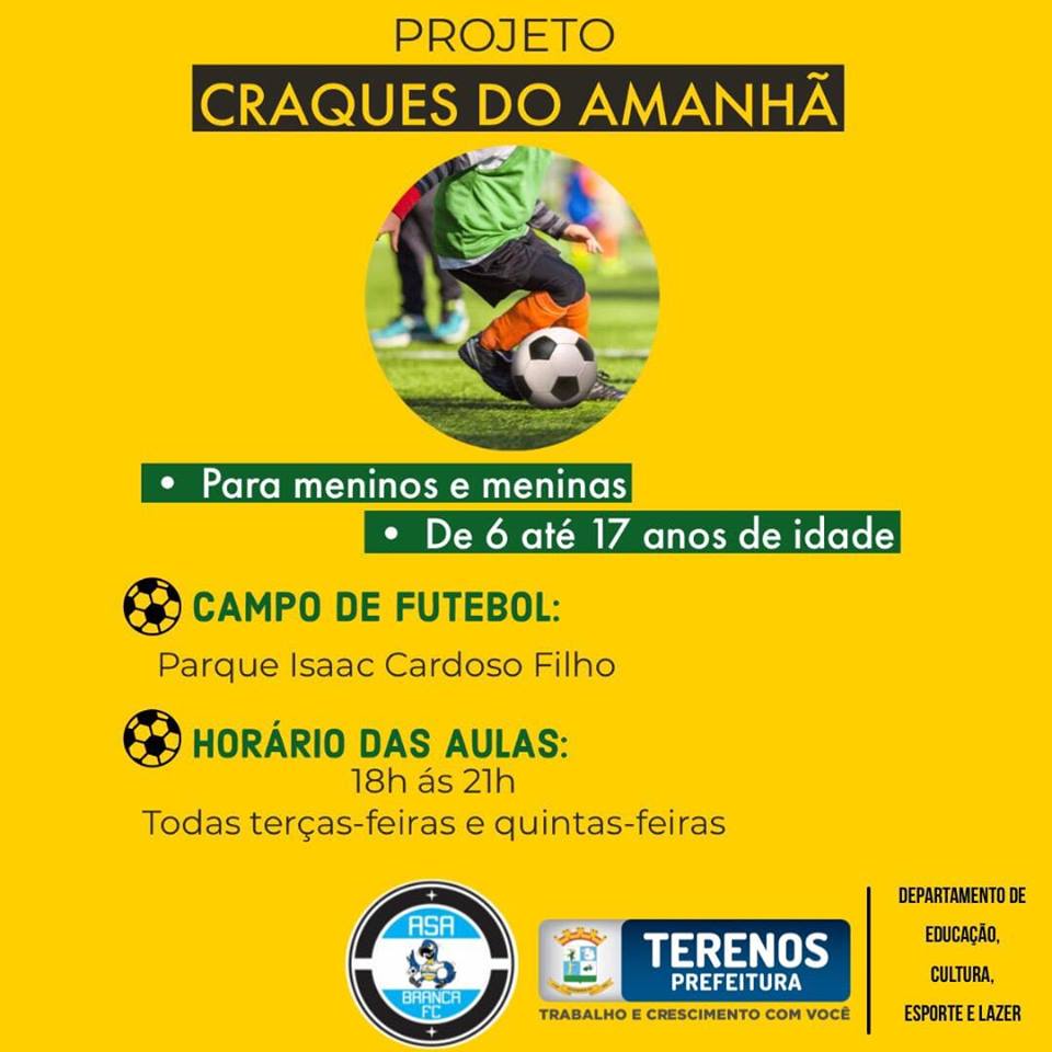 Será realizada a abertura oficial do projeto “Craques do Amanhã”