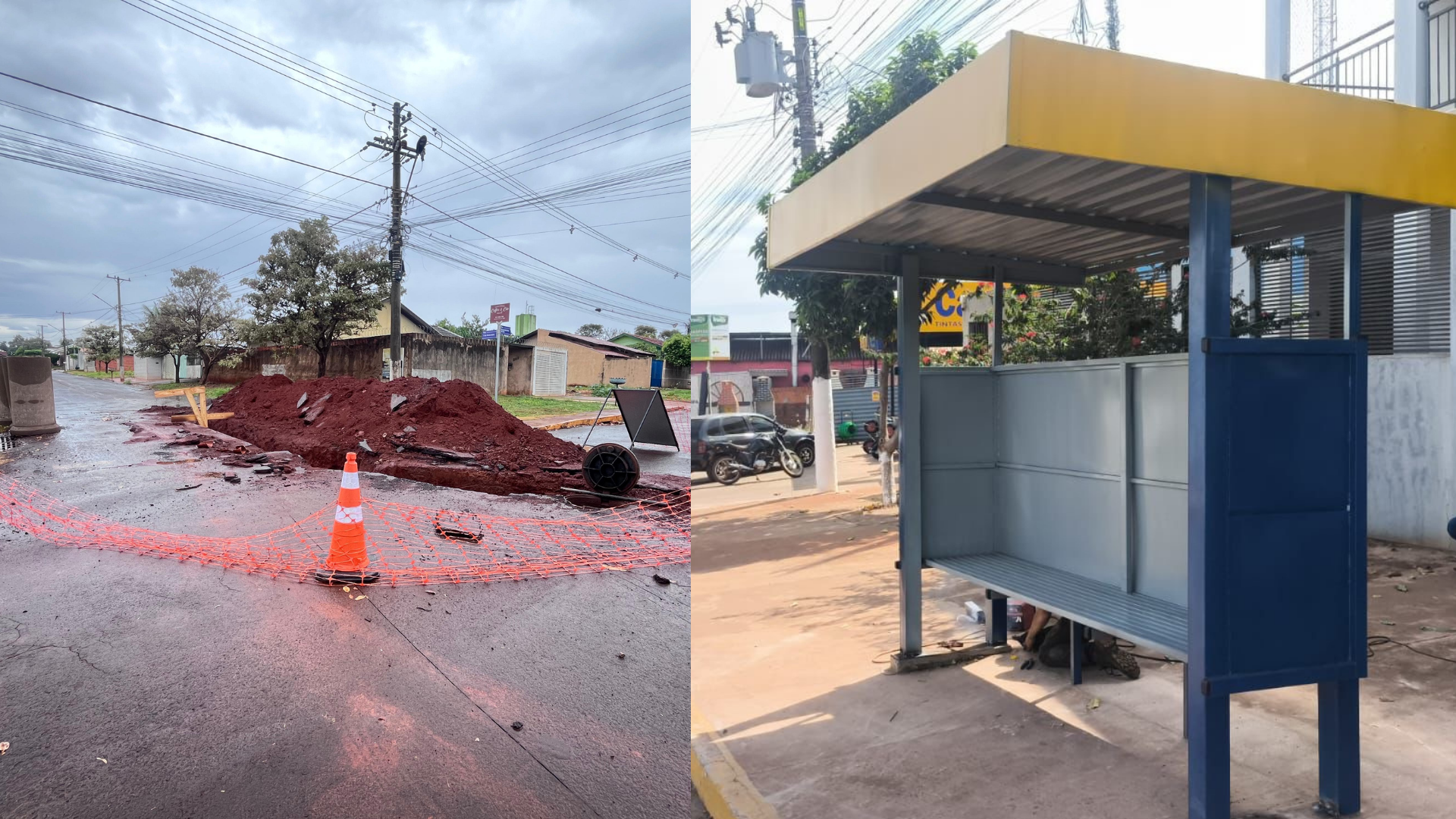 Terenos avança com obras de drenagem e instalação de novos pontos de ônibus