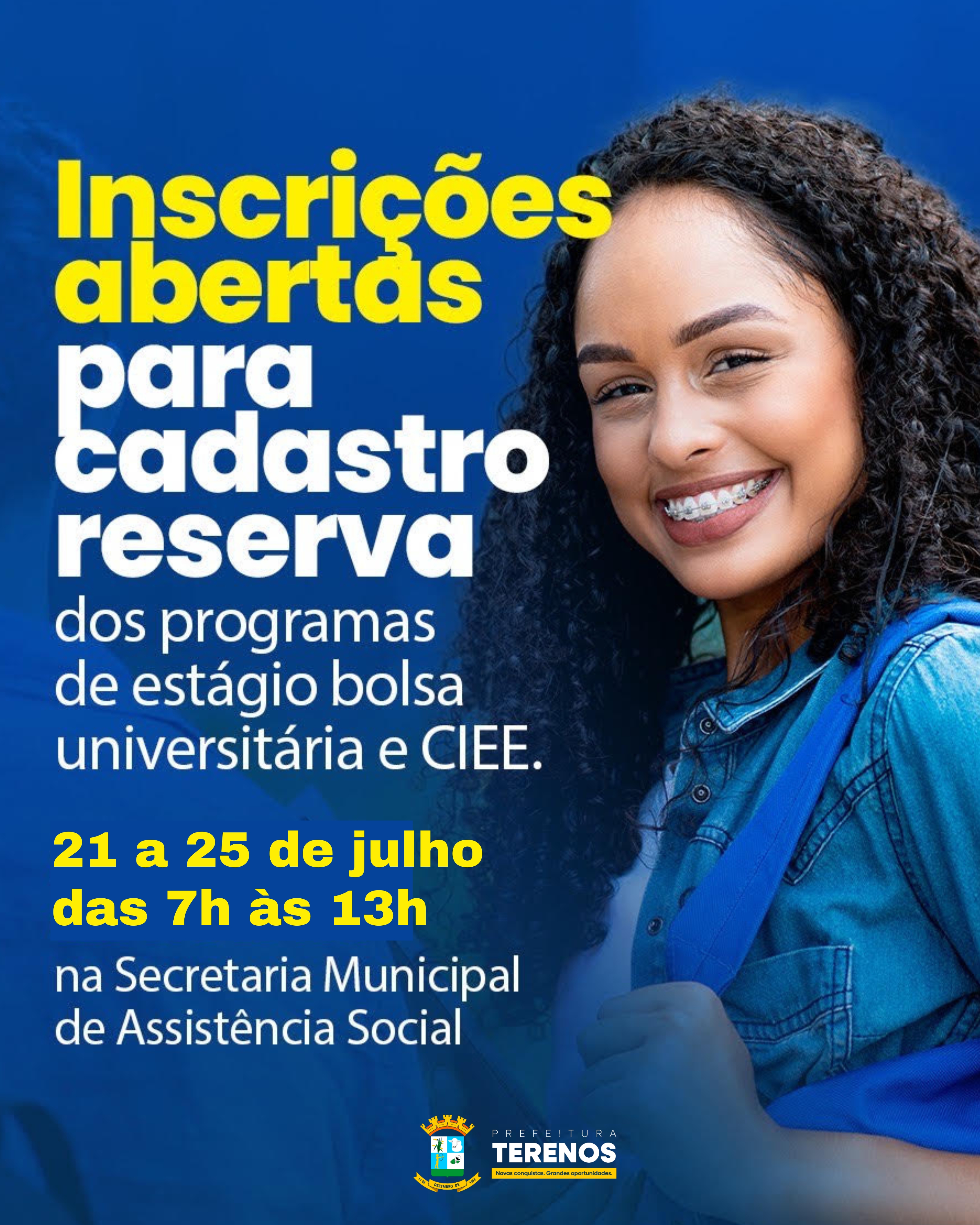 Inscrições para cadastro reserva de estágio