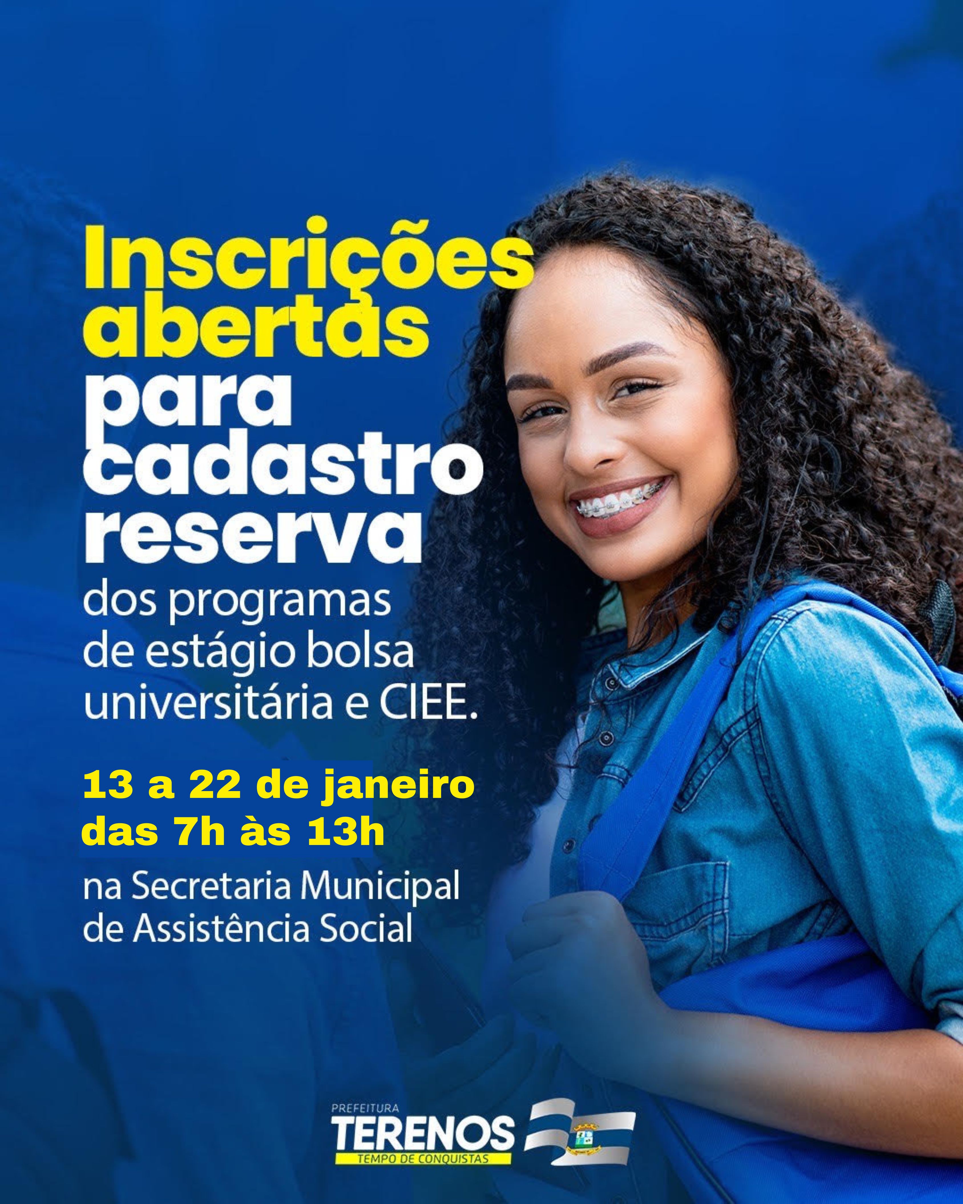 Inscrições para cadastro reserva de estágio
