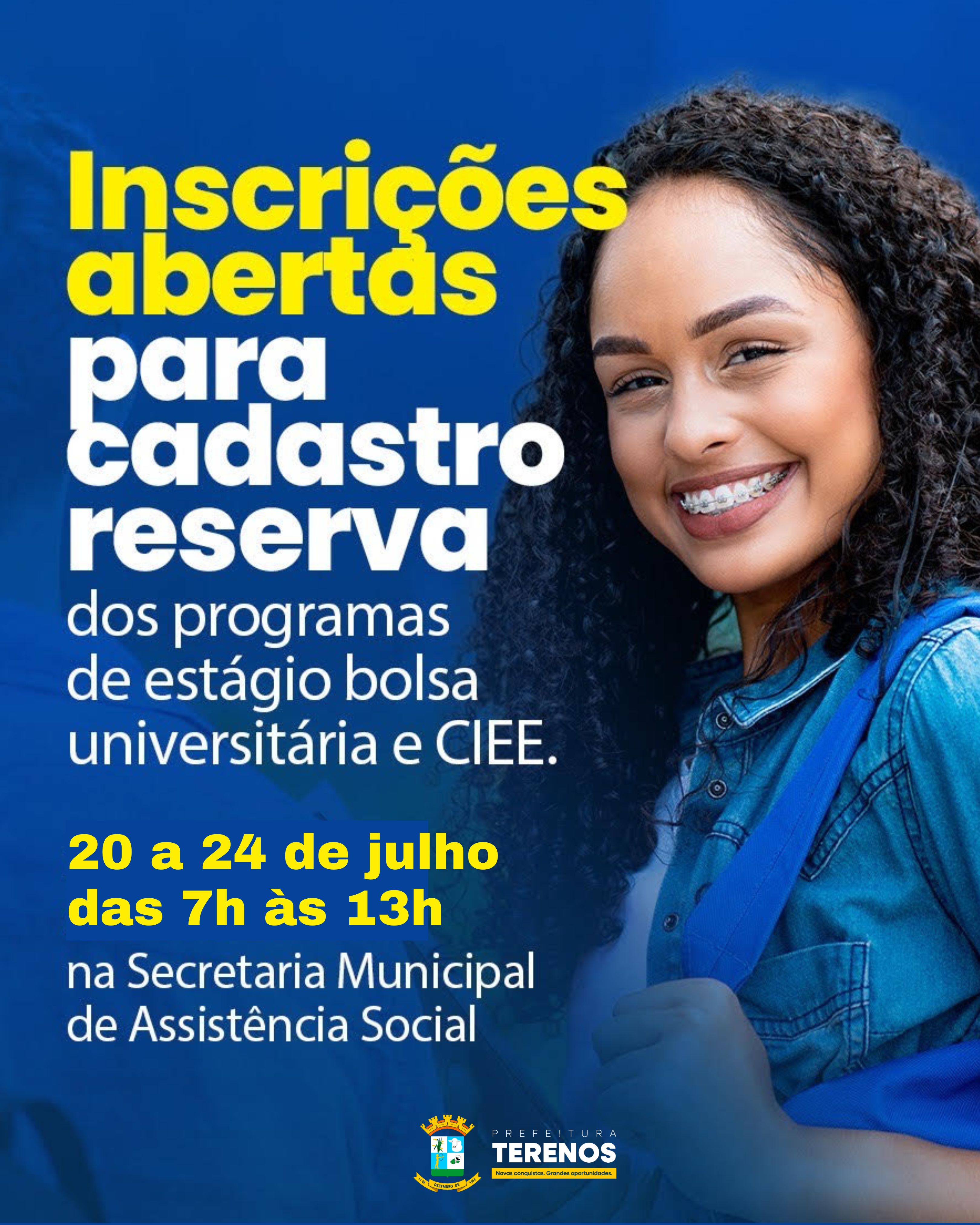 Inscrições para cadastro reserva de estágio