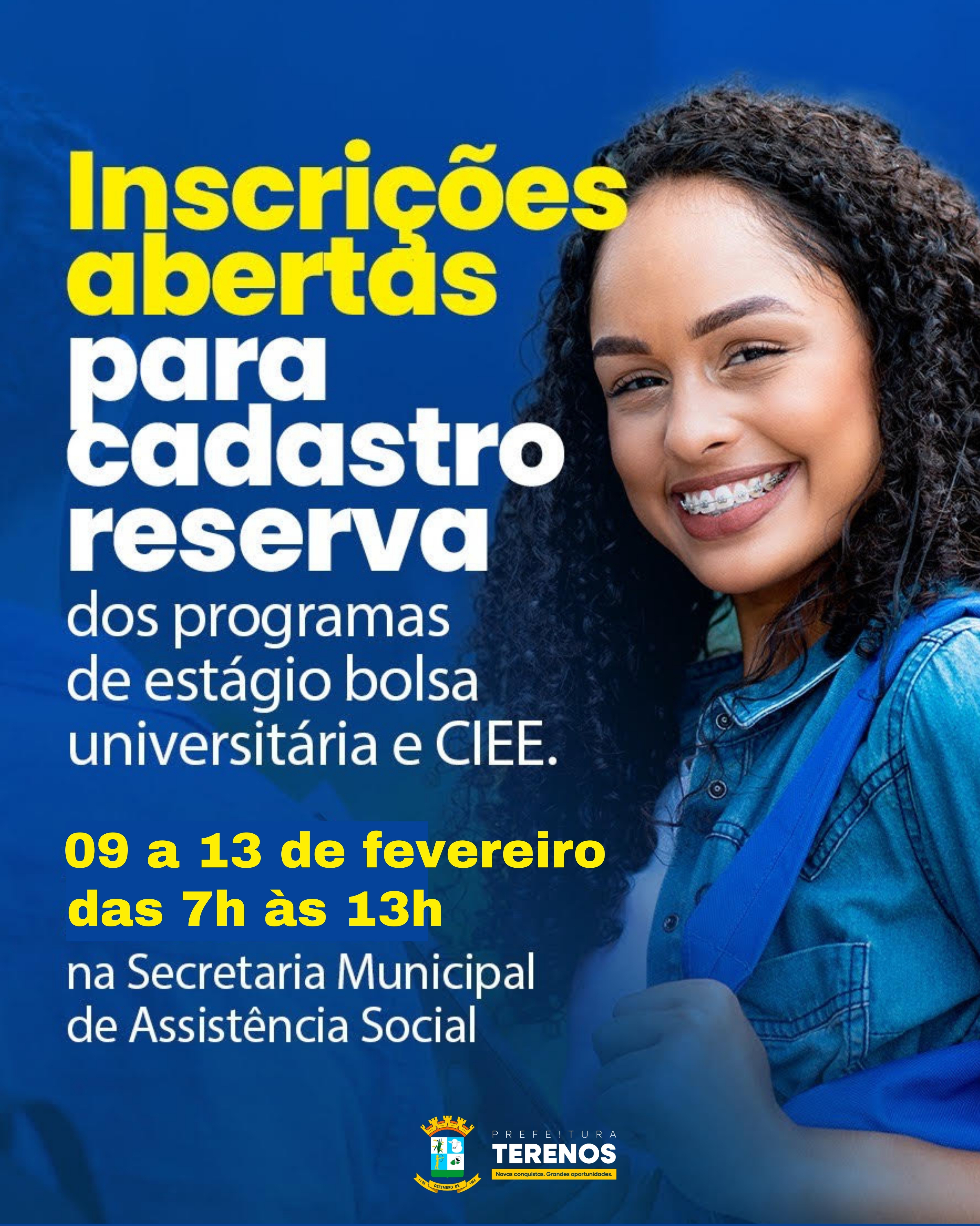Inscrições para cadastro reserva de estágio