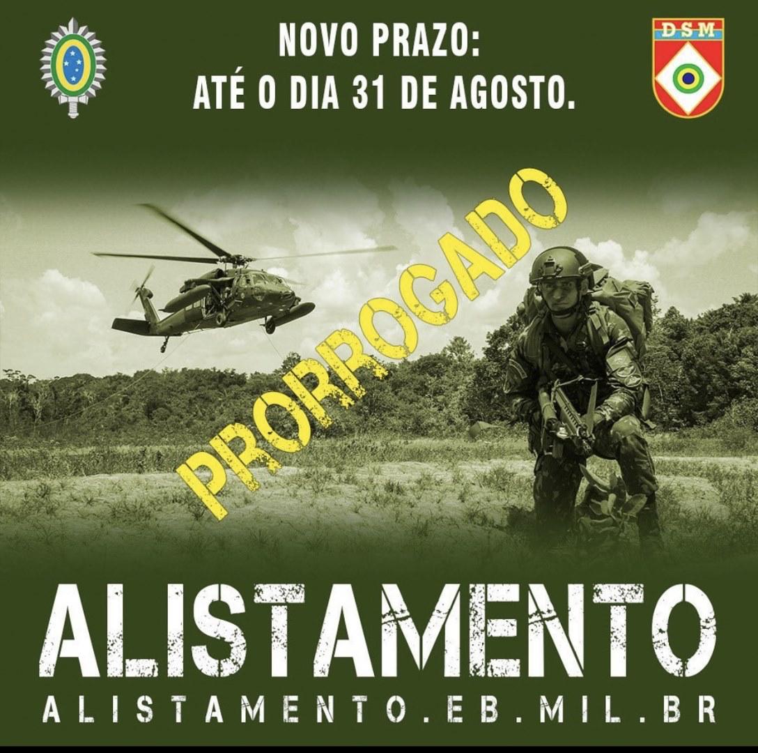 Alistamento Militar 2021: Prazo prorrogado