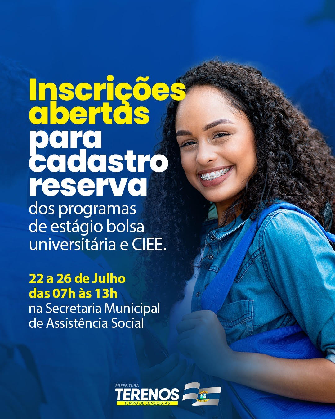 Inscrições abertas para cadastro reserva de estágio